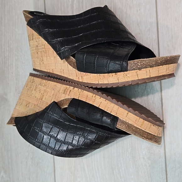Sofft Women Ciera Leather Crisscross Cork Wedge Sandals shoes sz 8.5M - Picture 9 of 12